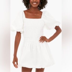 Tuckernuck Hyacinth House White Caterina Smocked Puff Sleeve Mini Dress